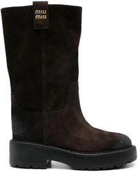 Miu Miu - Stivaletti (16-28) Scamosciato Old - Lyst