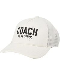 COACH - Embroidered Logo Trucker Hat Cap - Lyst