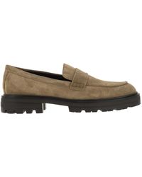 Hogan - H673 Suede Moccasin With Carrarmato Bottom - Lyst