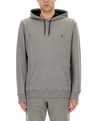 Paul Smith - Light Mélange Hoodie With Logo Patch - Lyst