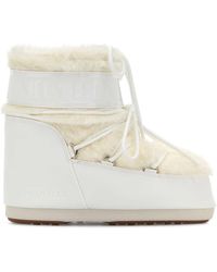 Moon Boot - Eco Fur And Synthetic Leather Icon Low Ankle Boots - Lyst