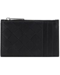 Bottega Veneta - Woven Card Holder With Zipper - Lyst
