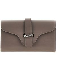Emporio Armani - Leather Clutch With Chain - Lyst