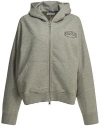Ganni - Sweatshirt With Zipper And Logo - Lyst