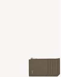 Saint Laurent - Tiny Cassandre Fragments Zipped Card Case - Lyst