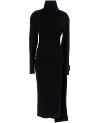 Lanvin - Abito Midi Drappeggiato - Lyst