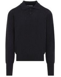 Studio Nicholson - Coal Sark Polo Shirt Jumper - Lyst