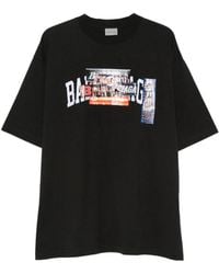Balenciaga - Graphic-Print Oversized-Fit T-Shirt - Lyst
