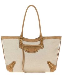 Balenciaga - Sand Canvas Le City Shopping Bag - Lyst