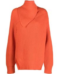 Jil Sander - Long Sleeves Foulard Neck Cardigan - Lyst