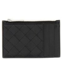 Bottega Veneta - Woven Card Holder With Zipper - Lyst