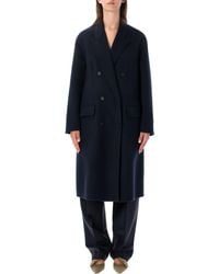 Prada - Double-Breasted Wool Cashmere Coat - Lyst