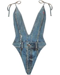 DIESEL - Costume Intero Effetto Denim - Lyst