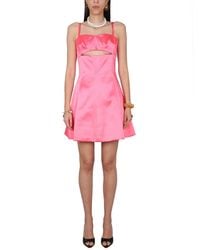 Patou - Dress With Satin Cut-out Details - Lyst