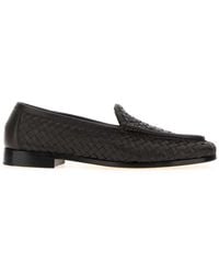 Bottega Veneta - Dark Leather Silenzio Loafers - Lyst
