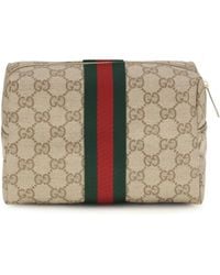 Gucci - Beauty Case With Web Stripe Fabric Make Up Bags - Lyst