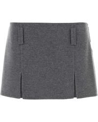 Miu Miu - Wool Blend Mini Skirt - Lyst