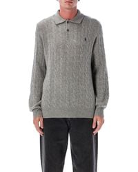 Polo Ralph Lauren - Cable Knit Wool And Cashmere Polo Sweater - Lyst