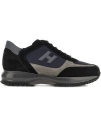 Hogan - Suede And Smooth Leather Interactive Sneakers With Technical Fabric Inserts Shoes - Lyst