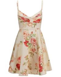 Zimmermann - Roselight Linen Mini Dress - Lyst