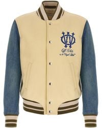 Off-White c/o Virgil Abloh - Gothic Wool Denim Varsity Puffer Jackets - Lyst