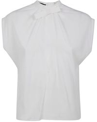 DR. HOPE - Silk Blend Bow Blouse - Lyst