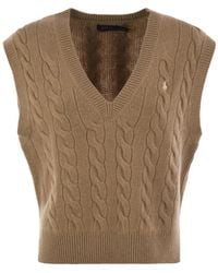 Polo Ralph Lauren - Wool And Cashmere Cable-Knit Vest - Lyst