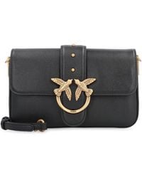 Pinko - Love One Mini Slouchy Leather Shoulder Bag - Lyst