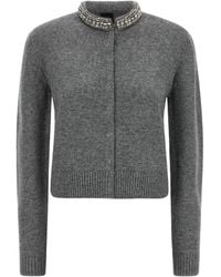 Pinko - Colonia Cardigan With Jewel Collar - Lyst