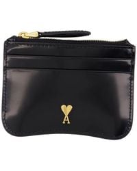 Ami Paris - Paris Paris Leather Card Holder - Lyst
