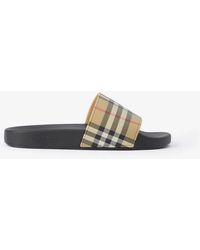 Burberry - Mini Check Sandals - Lyst