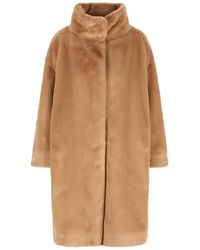 Herno - High-Neck Faux-Fur Coat - Lyst
