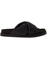 Fabiana Filippi - Flat Suede Sandals With Crossed Straps - Lyst