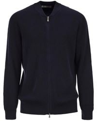 Brunello Cucinelli - Cotton Cardigan With Zip - Lyst