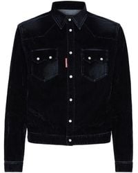 DSquared² - Flocked Cord Jean Jacket - Lyst