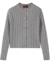 Gucci - Rib Soft Wool And Cashmere Cardigan - Lyst