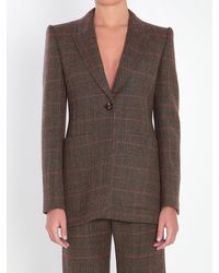 Chloé - Checked Wool Tailored Jacket - Lyst