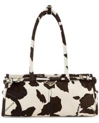Prada - Printed Calf Hair Bonnie Shoulder Bag - Lyst