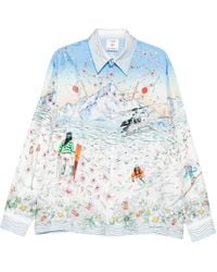 CASABLANCA - Long-Sleeved Graphic Print T-Shirt - Lyst