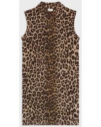 Celine - Leopard Cashmere Mini Dress - Lyst