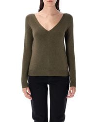 Saint Laurent - V Neck Knit - Lyst