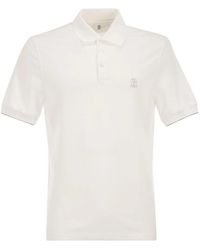 Brunello Cucinelli - Cotton Polo Shirt With Printed Logo - Lyst