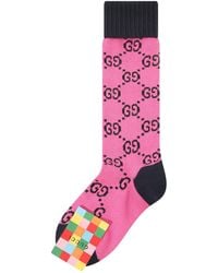 Gucci - Monogram Logo Long Socks - Lyst