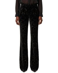 Gucci - Floral Devoré Velvet Pants - Lyst