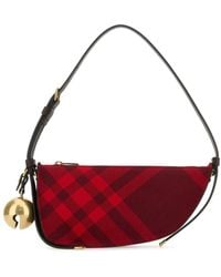 Burberry - Embroidered Canvas Mini Shield Shoulder Bag - Lyst