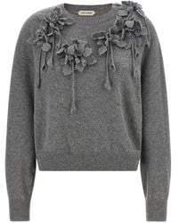 Alberta Ferretti - Embroidered Flower Sweater - Lyst