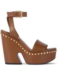 Givenchy - Clog Leather Platform Sandals With Studs Detail - Lyst