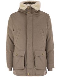 Brunello Cucinelli - Wool Coat With Fur Collar - Lyst