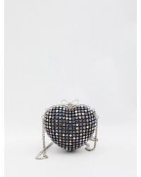 Self-Portrait - Self Portrait Multi Crystal Heart Clutch Bag - Lyst