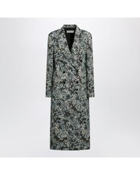 Dries Van Noten - Double-Breasted Coat With Floral Jacquard Pattern - Lyst